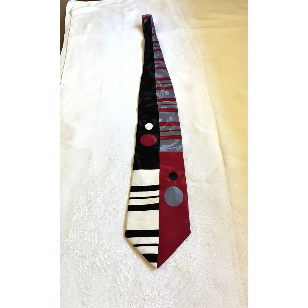 VTG Fratelli Moda Men's Silk Necktie Handmade in Italy Geometric  Sku9GG